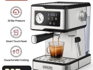 Cafelffe Espresso Coffee Machines Stainless Steel with Milk Frother Steam Wand S