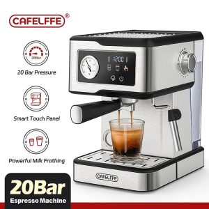 Cafelffe Espresso Coffee Machines Stainless Steel with Milk Frother Steam Wand S