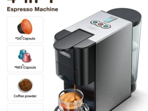 HiBREW Coffee Machine 4in1 Multiple Capsule Espresso Dolce Milk Nespresso ESE Pod Powder Coffee Maker Stainless Metal H3D