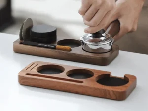 Coffee Tamper Mat Station Stand Portafilter Holder Support Base Rack Walnut Wood For 51MM 54MM 58MM Espresso Accessories Barista