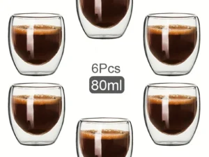 Double Wall Glass Cup Heat Insulation Transparent Handmade Tea Drink Cups MINI Whisky Glasses Espresso Coffee Mug